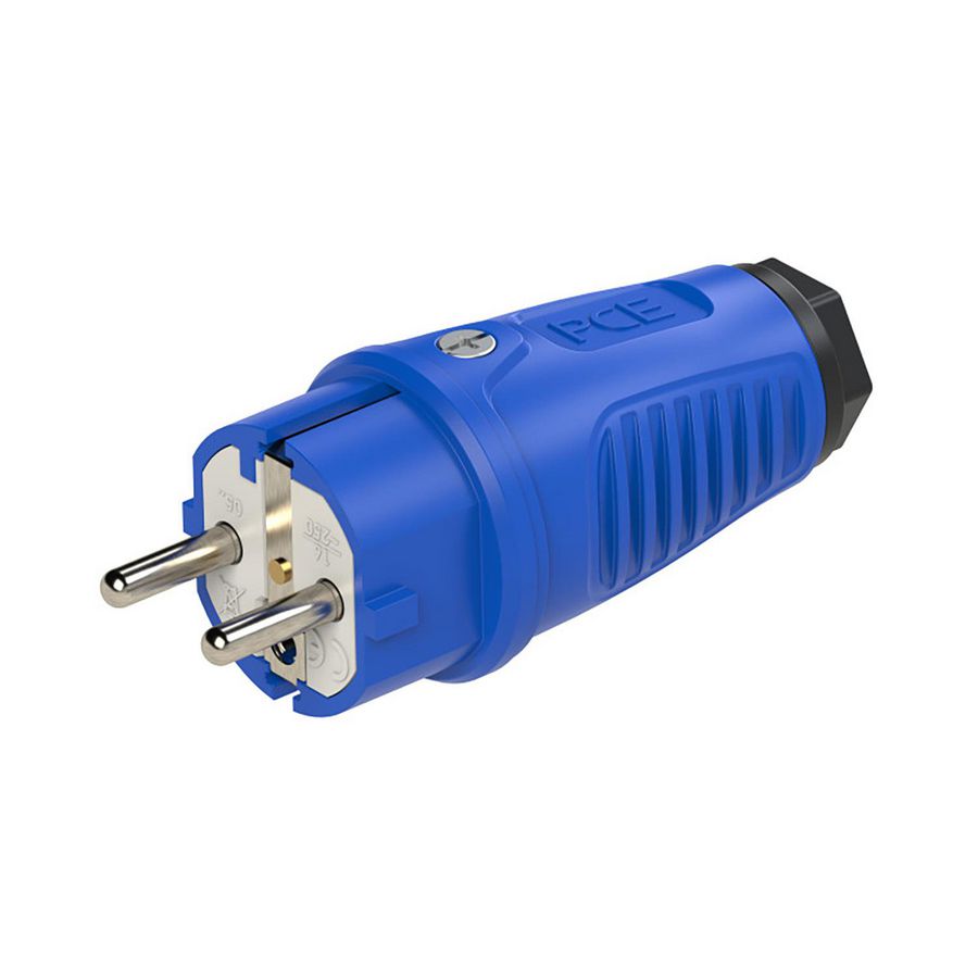 Stekker / contactstop bus/randaarde Taurus2 bla/zwa rubber 16A VVE=30
