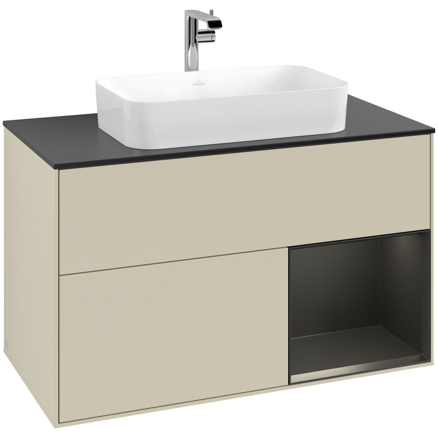 Wastafelonderkast Finion 1000x603x501mm S.Grey Matt Lacquer F252PDHJ