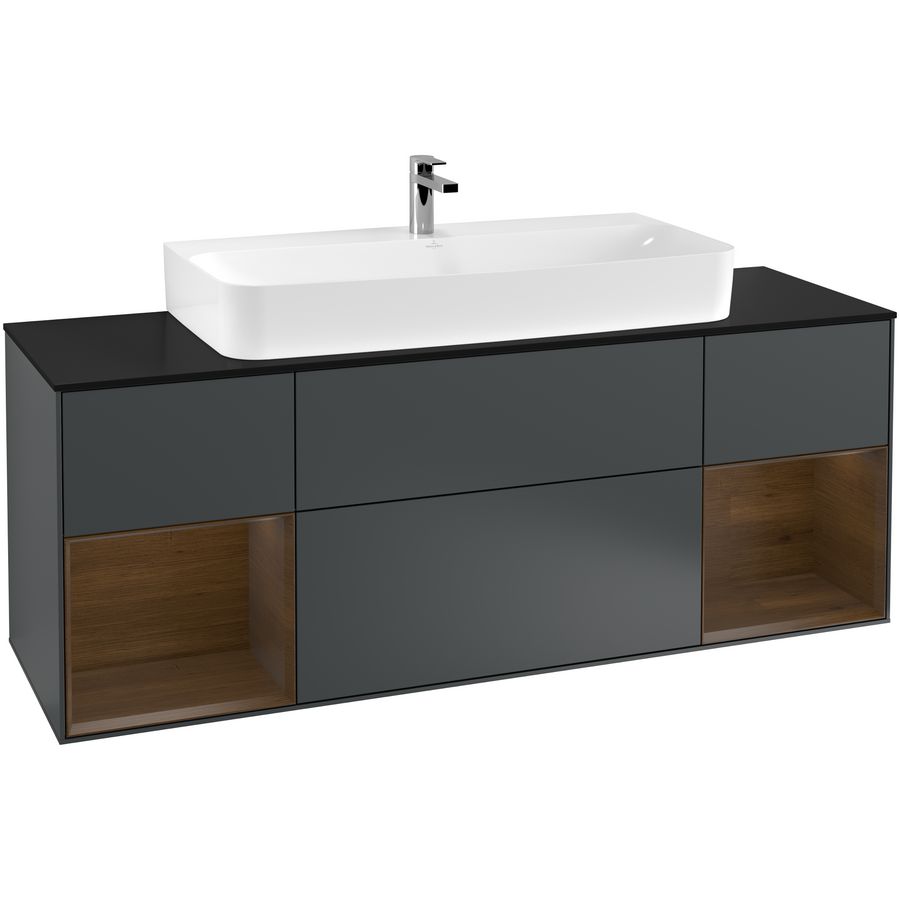 Wastafelonderkast Finion 1600x603x501mm Mid.Blue Matt Lacquer F212GNHG