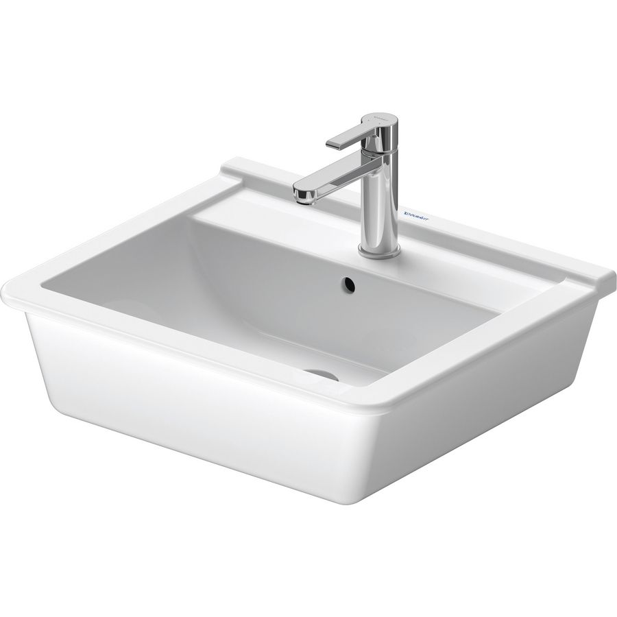 STARCK 3 #030256 inbouwwastafel 560mm wit met kraangat met overloop
