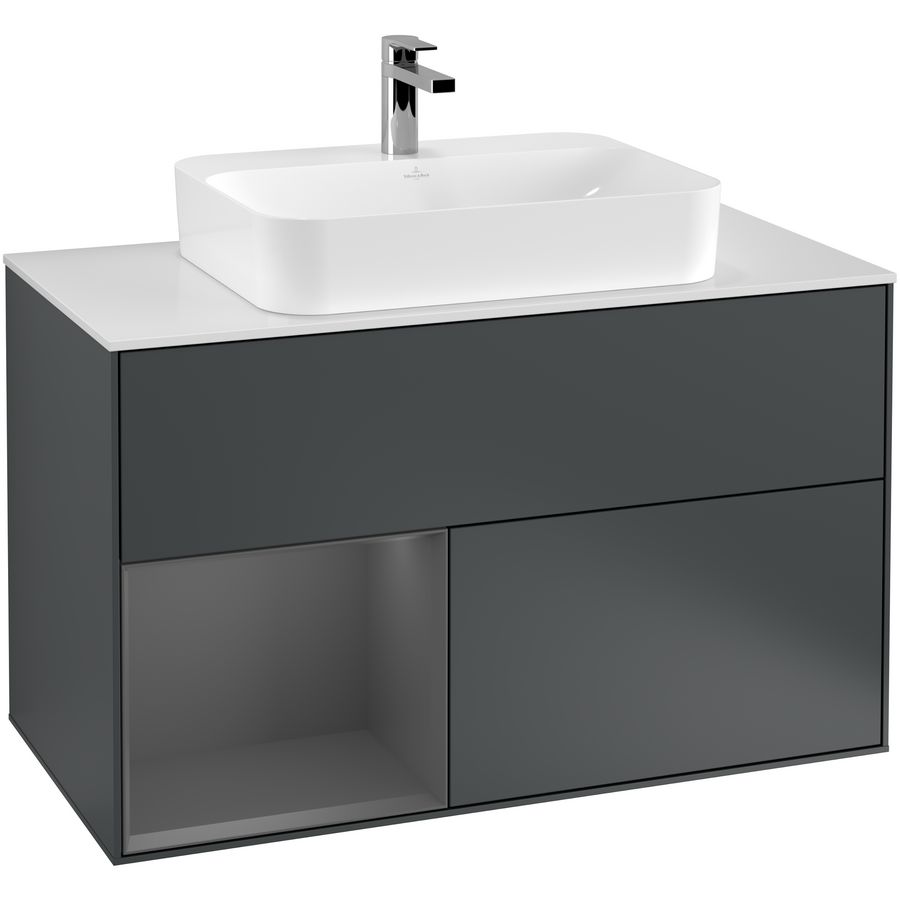 Wastafelonderkast Finion 1000x603x501mm Mid.Blue Matt Lacquer F361GKHG
