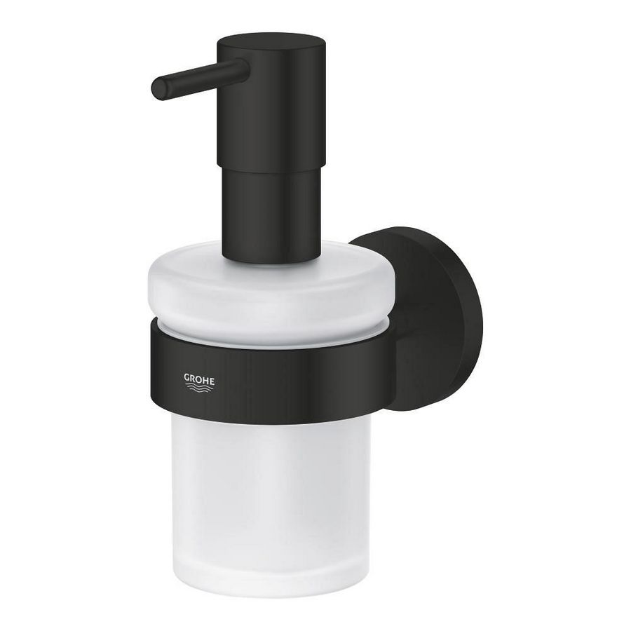 Essentials zeepdispenser met houder mat zwart (prof)