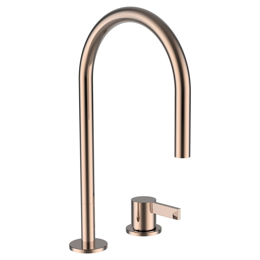 2-Gaten Wastafelmengkraan met pop-up waste PVD rosegold