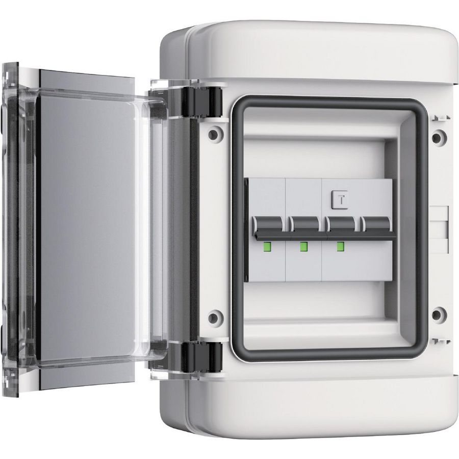 Zekeringskast rcbo 3+n c16 a /0,03 a /6 ka 400v grijs IP65