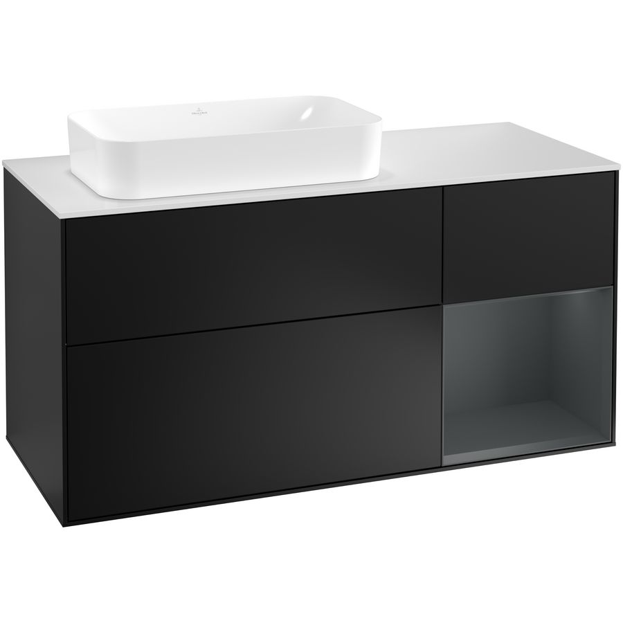 Wastafelonderkast Finion 1200x603x501mm Black Matt Lacquer G281HGPD