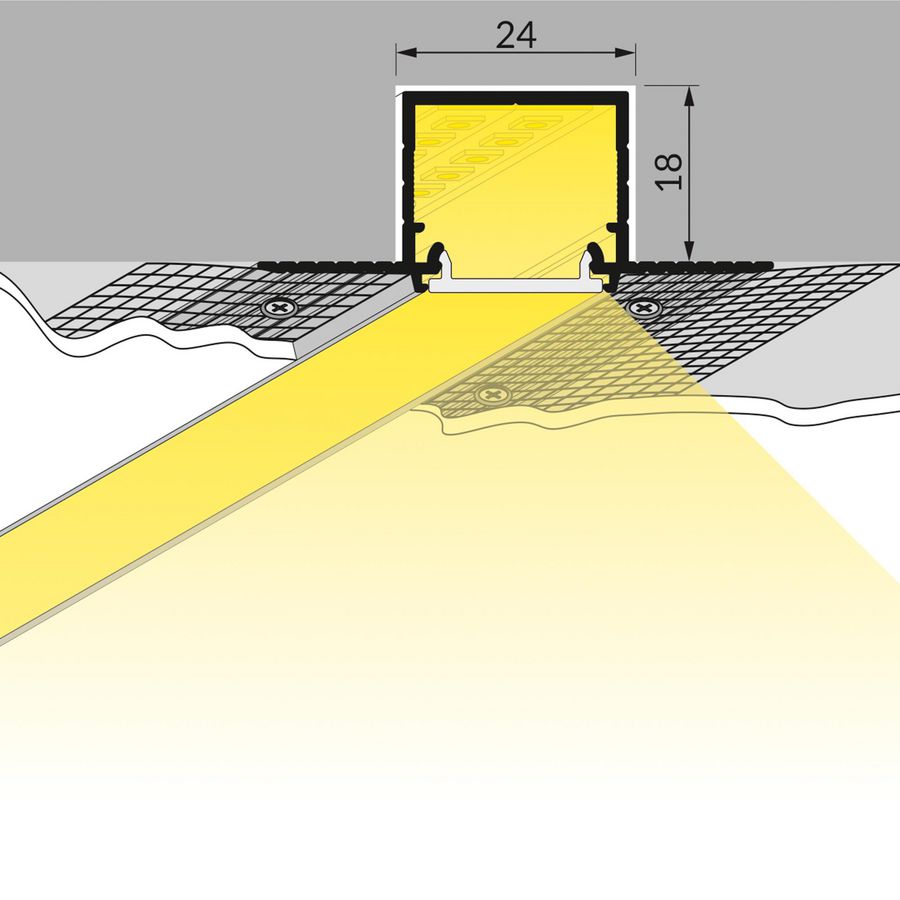 Zak a 2m. Profiel voor ledstrips 20 stuc Wit