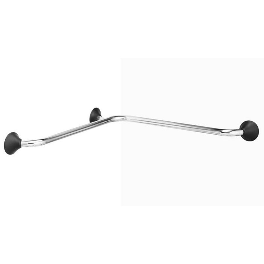 Hoekwandbeugel ERGOGRIP horizontaal 600x900mm RVS gepolijst/Antraciete details