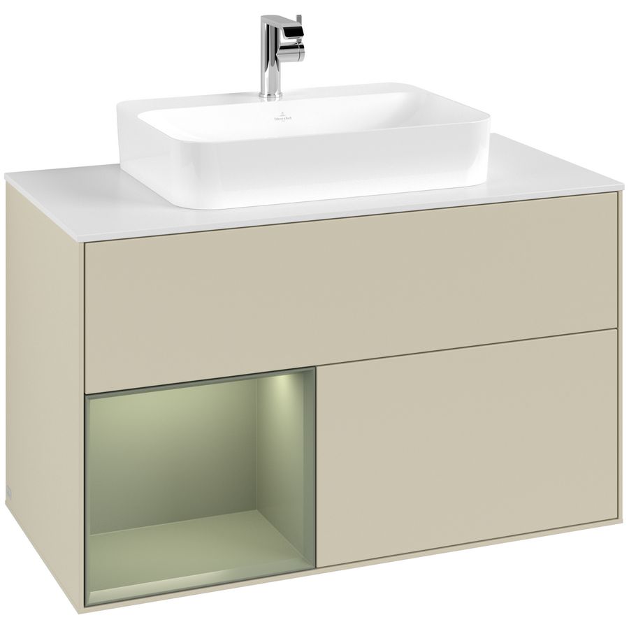 Wastafelonderkast Finion 1000x603x501mm S.Grey Matt Lacquer F361GMHJ
