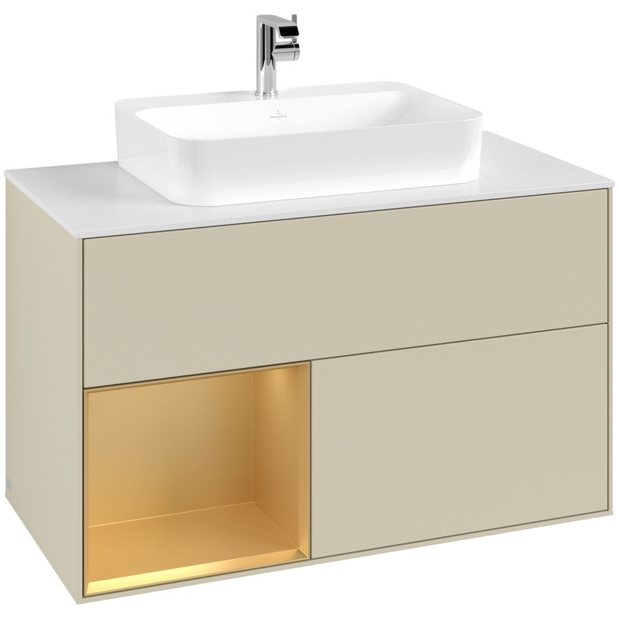 Wastafelonderkast Finion 1000x603x501mm S.Grey Matt Lacquer F361HFHJ