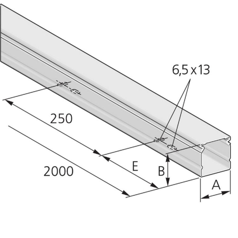 Minikanaal incl deksel B15mm/H15mm/L2000mm staal verzinkt