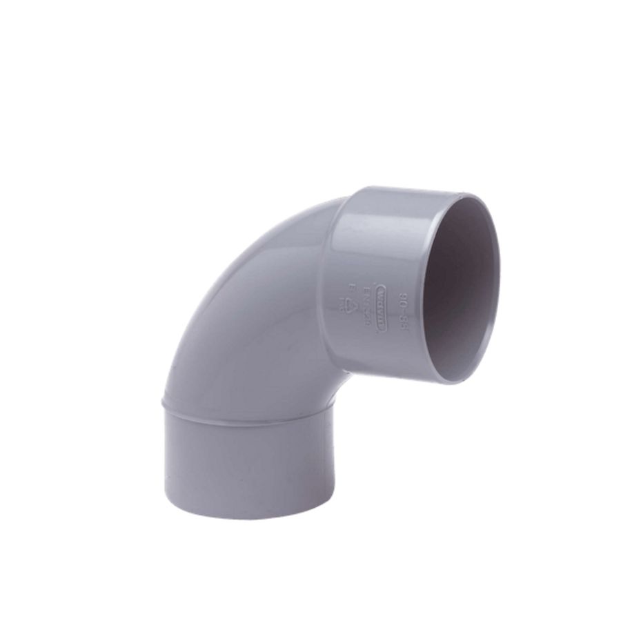 Wadal PVC lijm bocht 88° 50mm grijs mof/spie