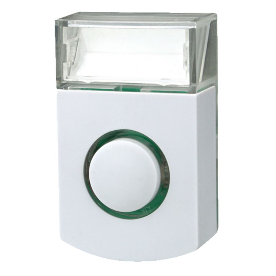 Beldrukker wit opbouwmontage met verlichting VVE=10