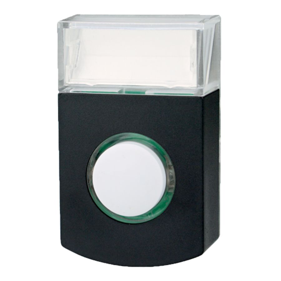 Beldrukker zwart opbouwmontage met verlichting VVE=10