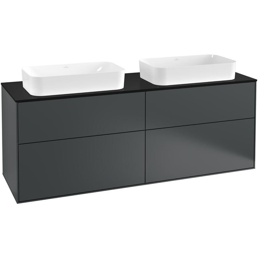 Wastafelonderkast Finion 1600x603x501mm Mid.Blue Matt Lacquer F31200HG