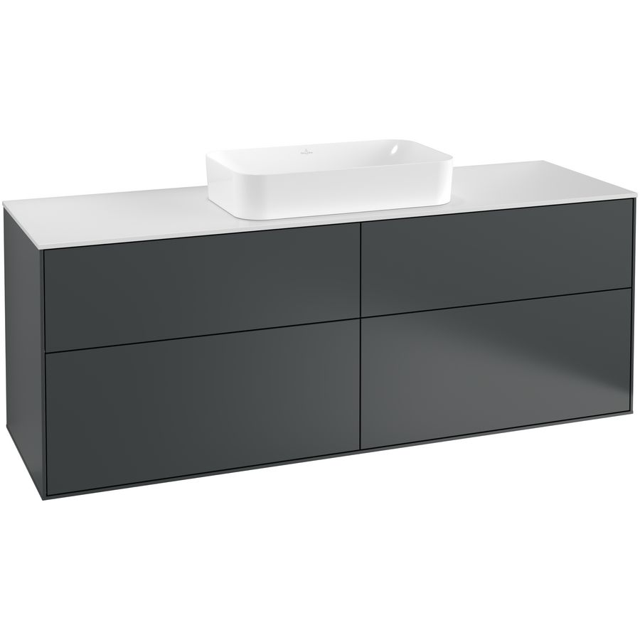 Wastafelonderkast Finion 1600x603x501mm Mid.Blue Matt Lacquer F32100HG