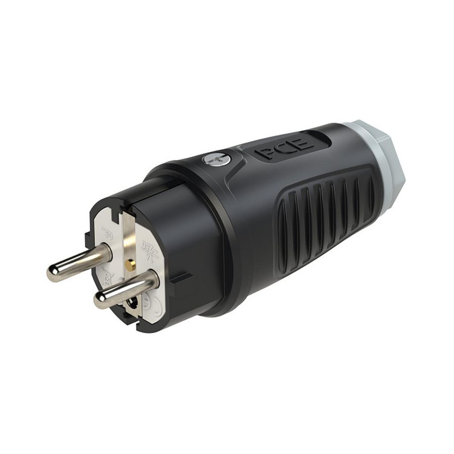 Stekker / contactstop bus/randaarde Taurus2 zwa/gri rubber 16A VVE=30