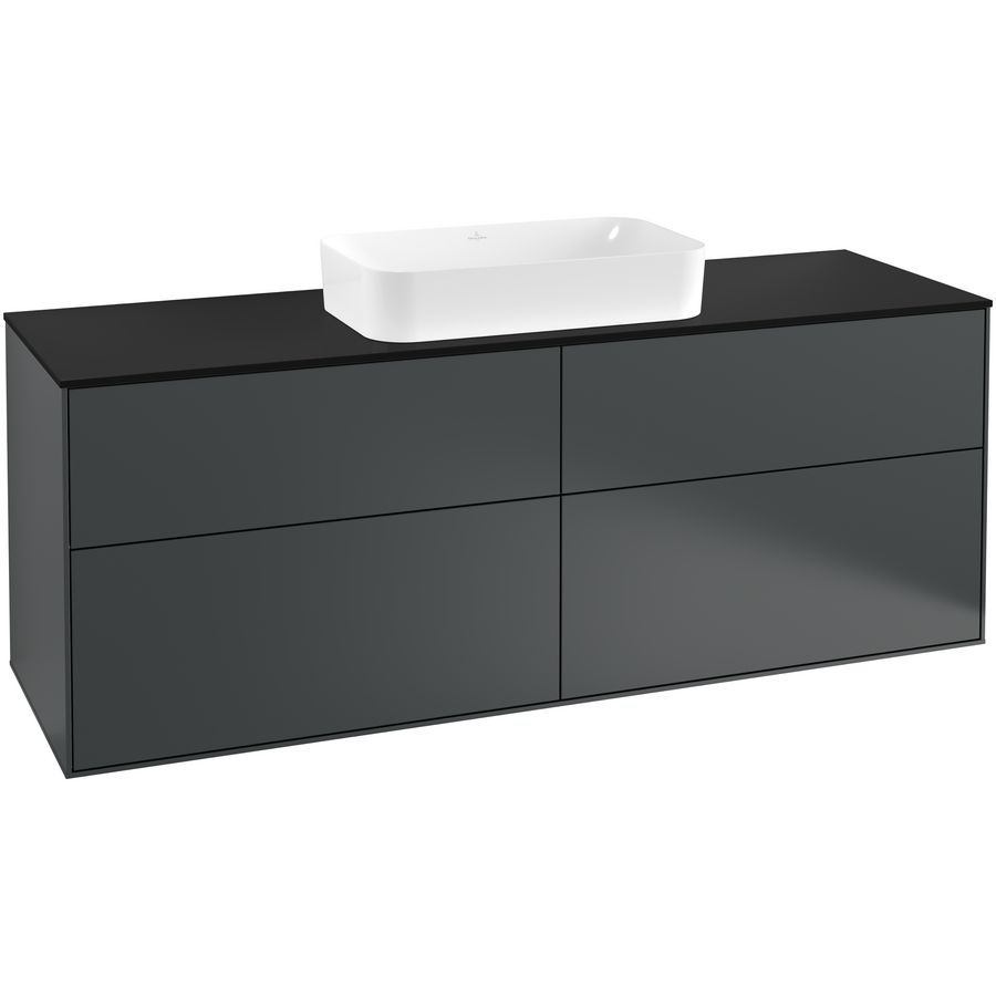 Wastafelonderkast Finion 1600x603x501mm Mid.Blue Matt Lacquer F32200HG
