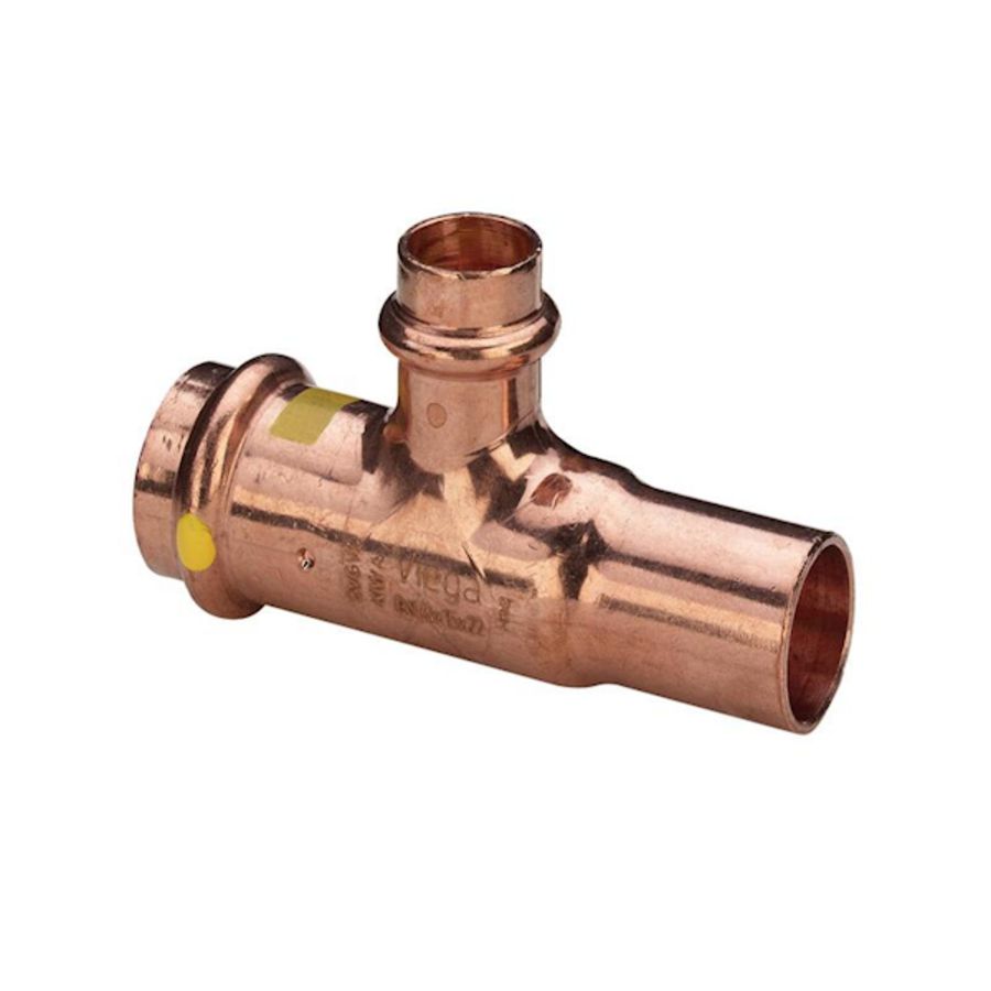 T-koppeling verlopend Profipress Gas koper 22x15x22mm spie VVE=5