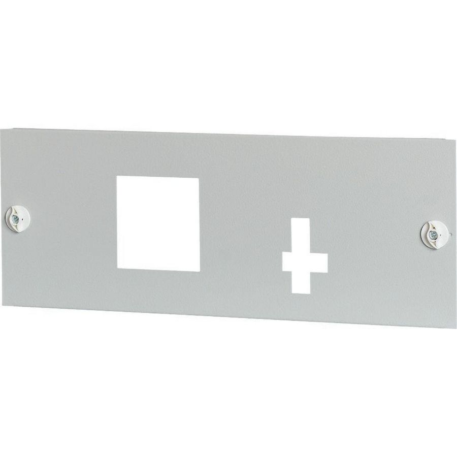 Frontplaat plaatstaal 1xNZM1+XFI hor.aansl. 200x600mm grijs