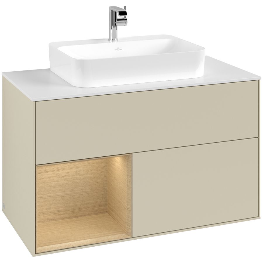 Wastafelonderkast Finion 1000x603x501mm S.Grey Matt Lacquer F361PCHJ