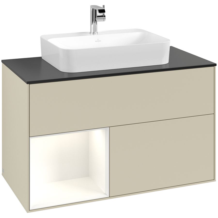 Wastafelonderkast Finion 1000x603x501mm S.Grey Matt Lacquer F362GFHJ