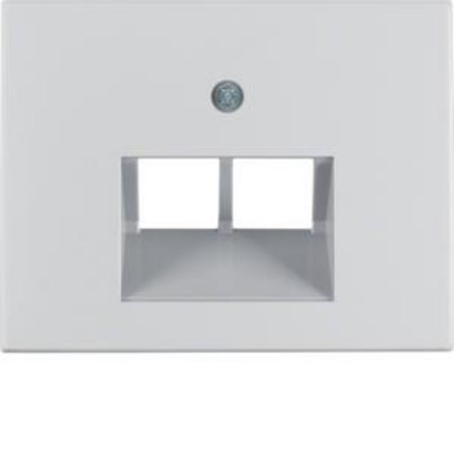 Centraaldoos RJ-datacontactdoos 2v 45° berker K.1/K.5 alu.