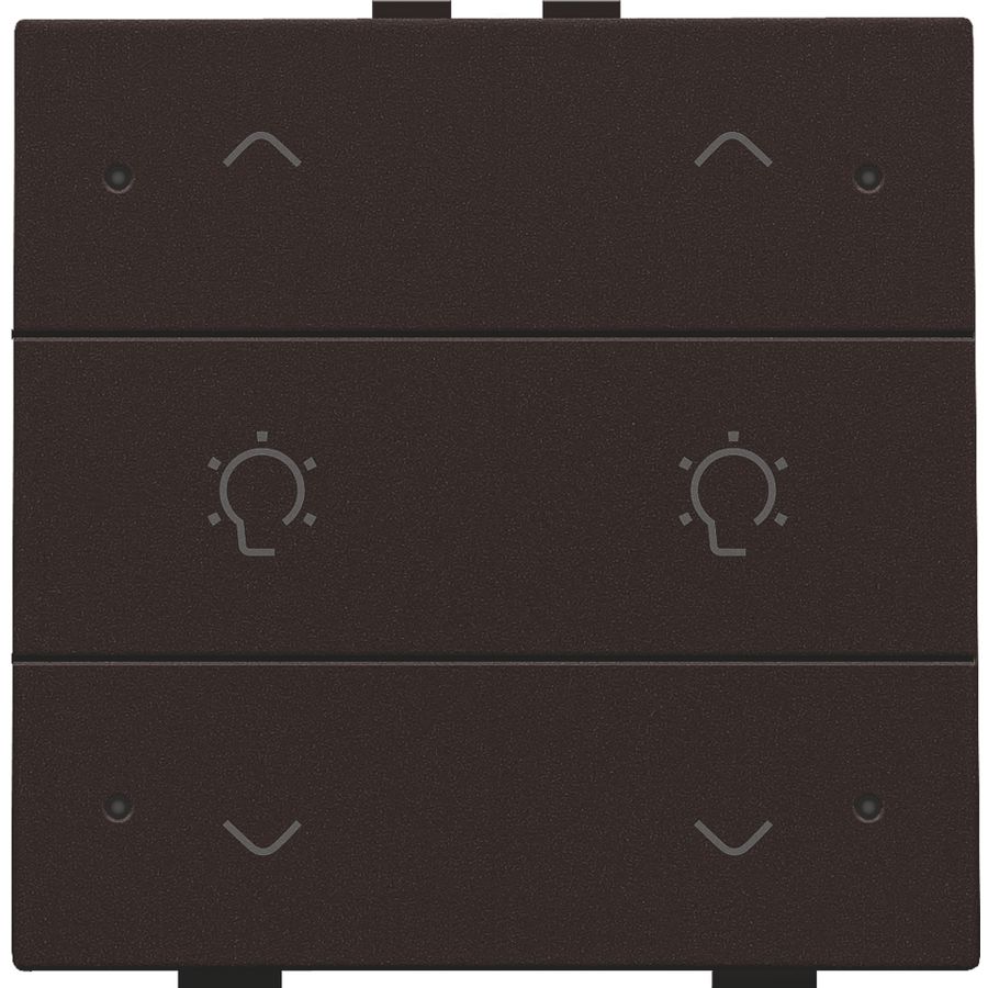 Dubbele dimbediening met led Home Control dark brown