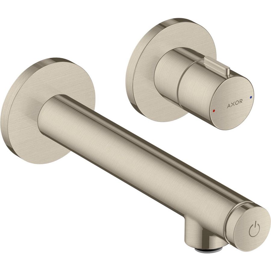 AXOR Uno 2-gats inb wastafelkraan Select kort brushed nickel