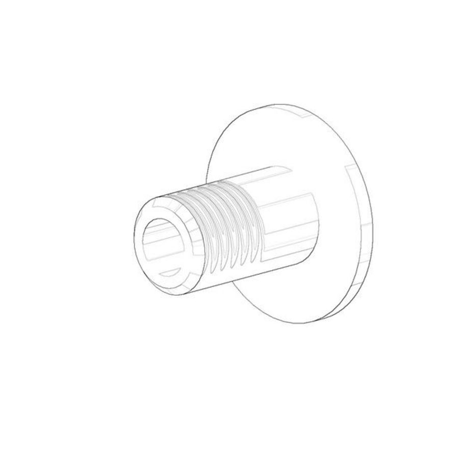 Afdekplaat 13x11mm Platina gebors.