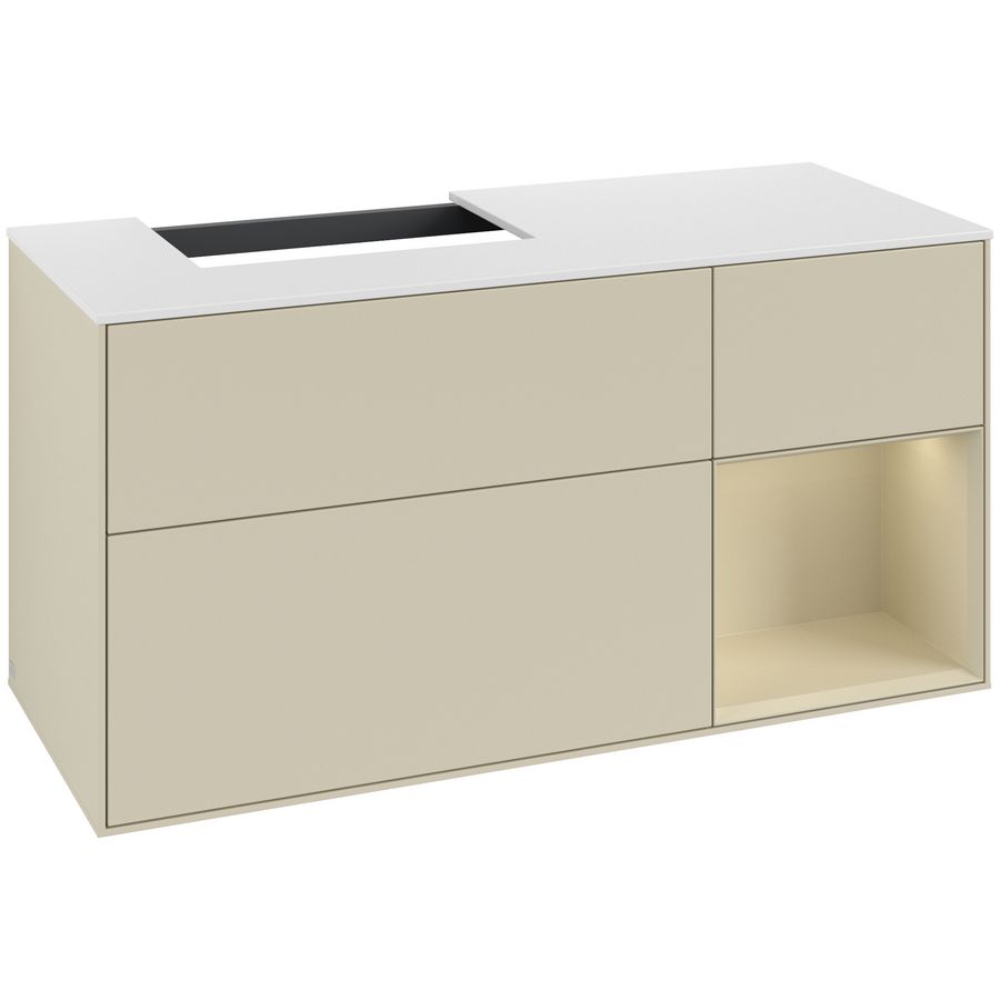 Wastafelonderkast Finion 1200x603x501mm S.Grey Matt Lacquer G151HJHJ