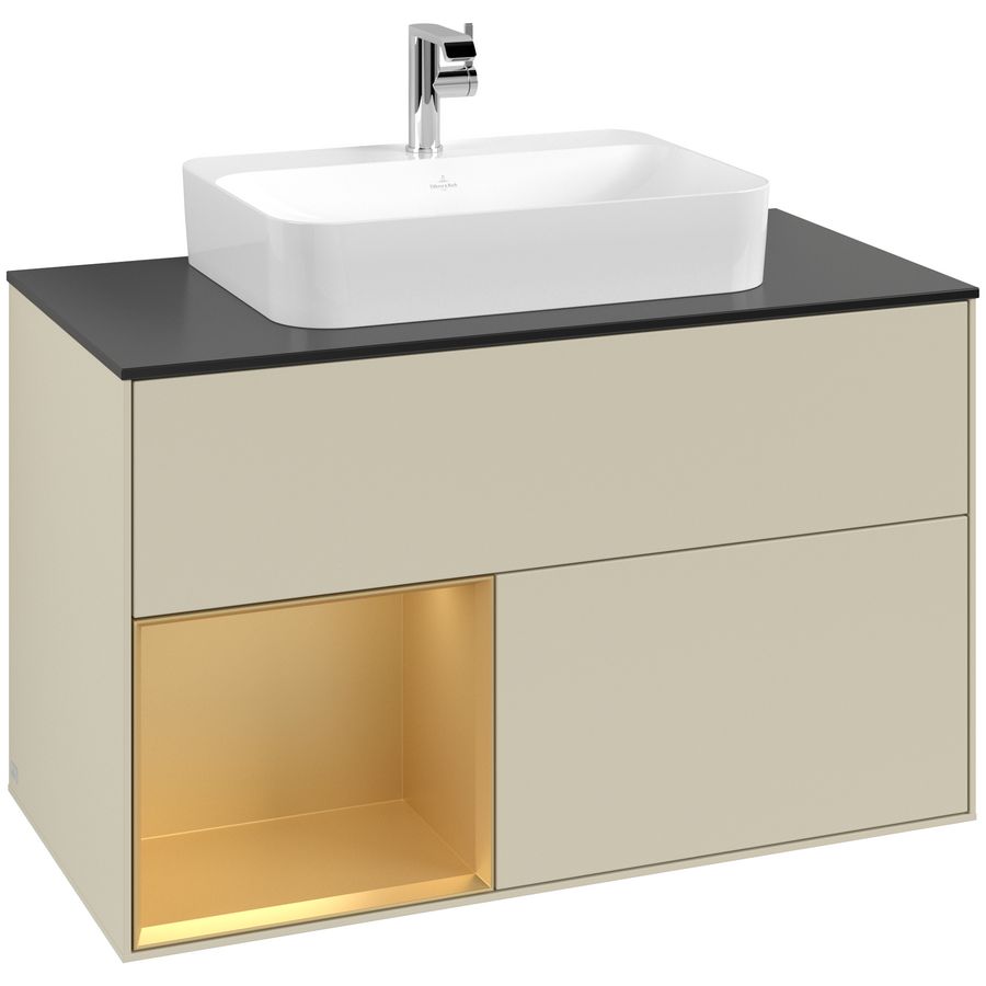 Wastafelonderkast Finion 1000x603x501mm S.Grey Matt Lacquer F362HFHJ