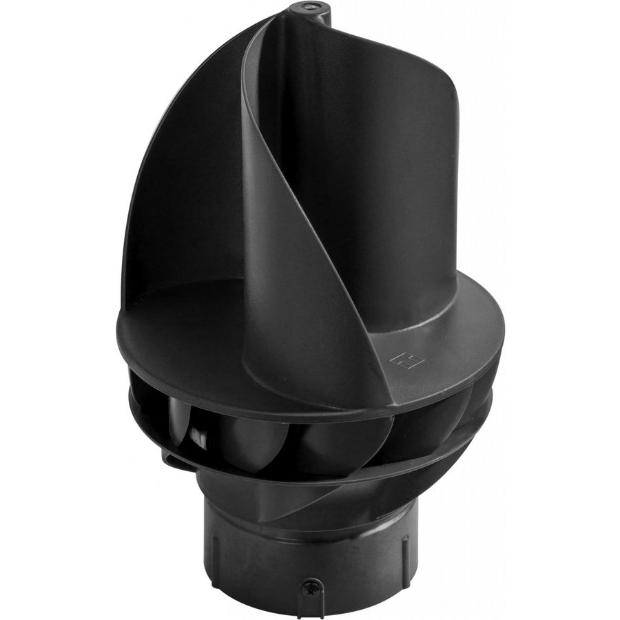 Windgedreven kap /ventilator SILAIRO zwart RAL9005 Ø110mm / Ø125mm