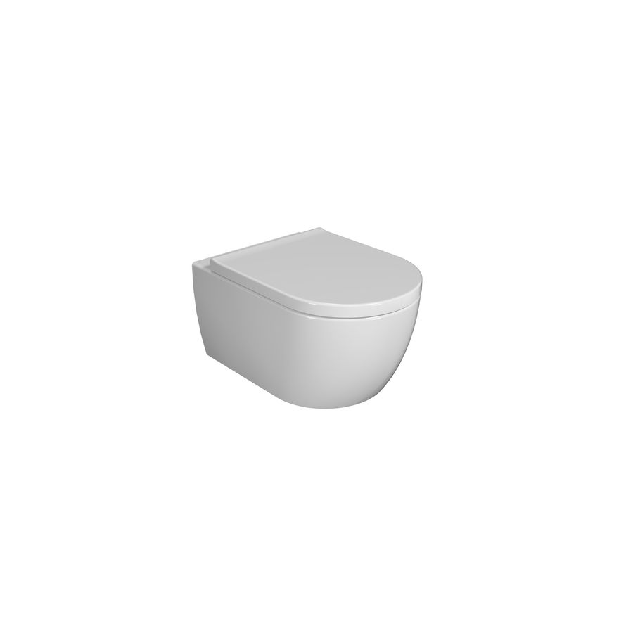 Wandcloset combipack Melbourne rimless wit 490mm verkort incl. zitting softclose QR