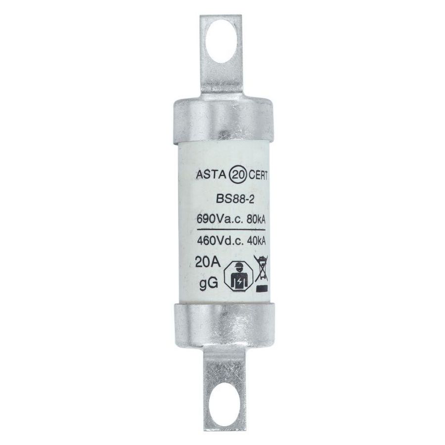 Zekering laagsp. 20A AC 660V DC 250V BS88/A2 22x82 VVE=20