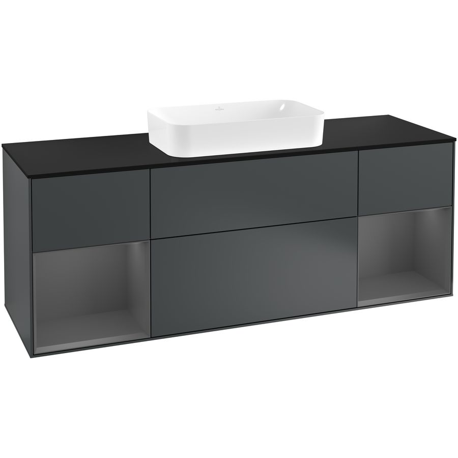 Wastafelonderkast Finion 1600x603x501mm Mid.Blue Matt Lacquer F332GKHG