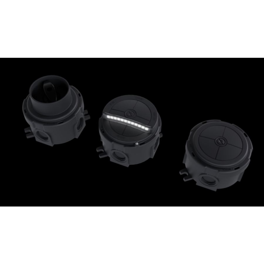 kunststof kabeldoos rond Ø 82mm grijs met wago klemmen (COMBI304/3-221-413LG) VVE=5