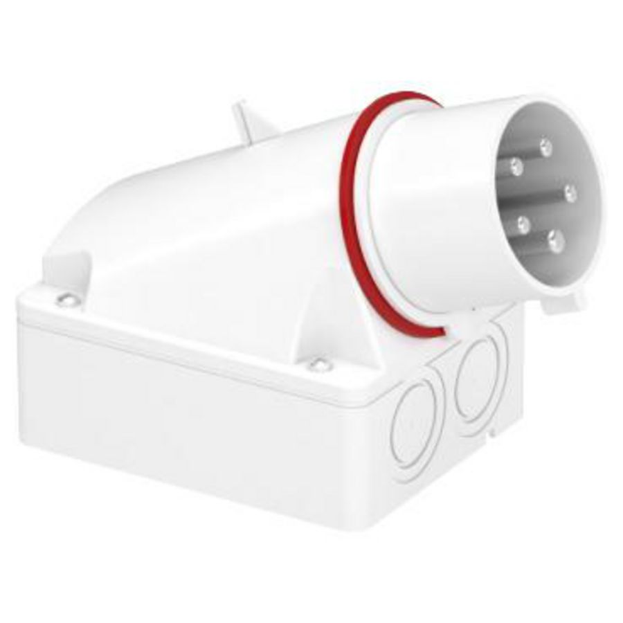 Wandcontactstop Gehoekt 3P+N+A 32A 380-415V AC 6h PratiKa