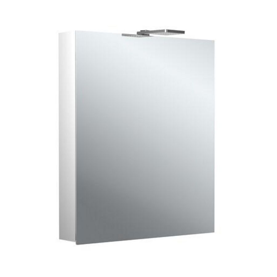 Led-spiegelkast Flat-2 Style 600mm aluminium opbouw 1 deur H=711mm