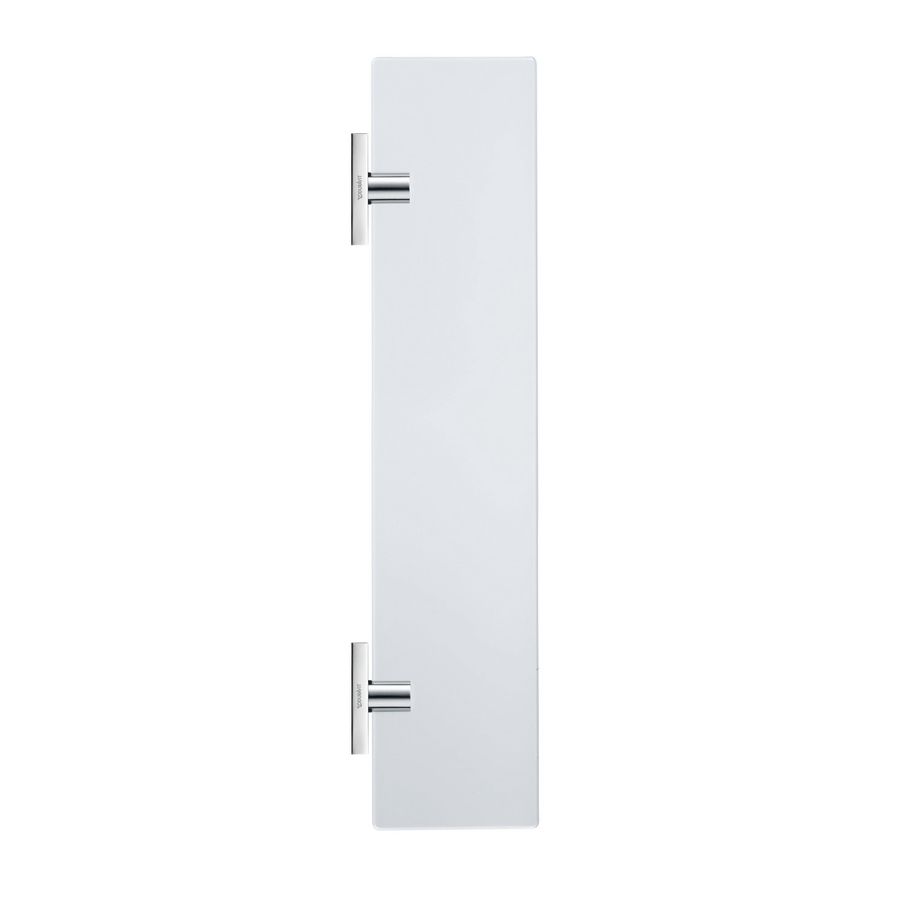 Glazen planchet 60 cm Karree met mat glas, Chroom