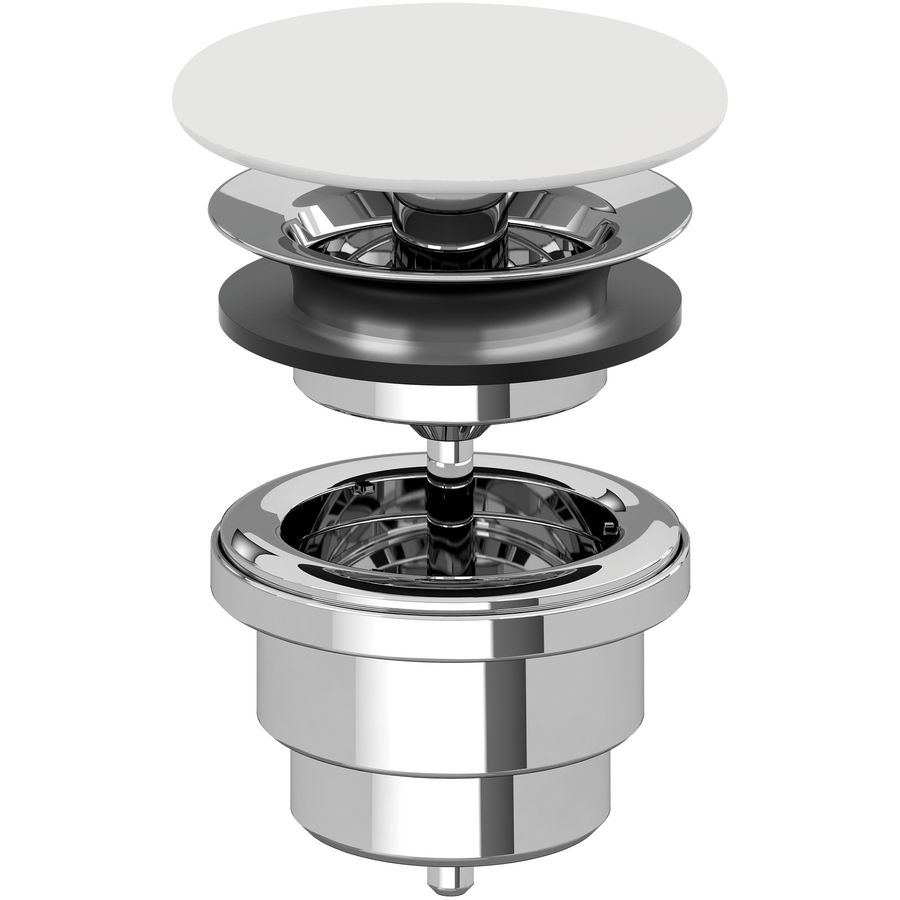 Afvoerplug niet afsluitbaar 1.1/4" deksel Stone White
