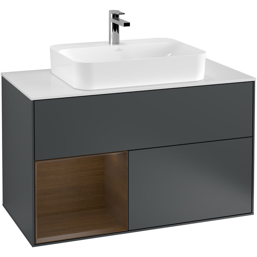 Wastafelonderkast Finion 1000x603x501mm Mid.Blue Matt Lacquer F361GNHG