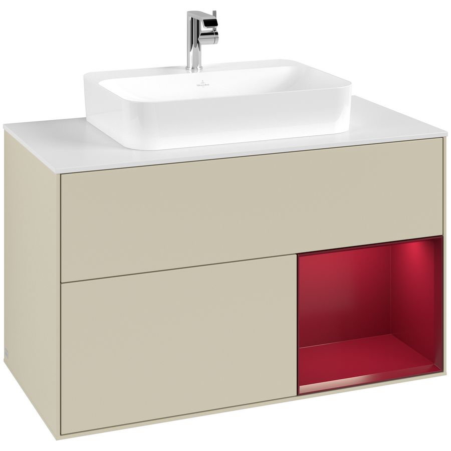 Wastafelonderkast Finion 1000x603x501mm S.Grey Matt Lacquer F371HBHJ