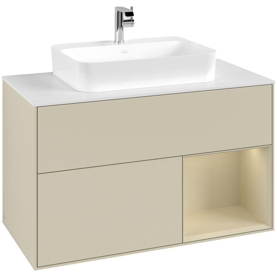 Wastafelonderkast Finion 1000x603x501mm S.Grey Matt Lacquer F371HJHJ