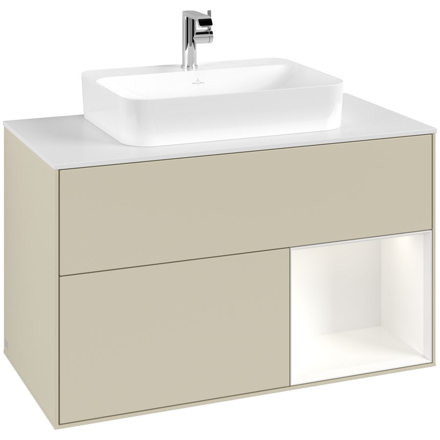 Wastafelonderkast Finion 1000x603x501mm S.Grey Matt Lacquer F371MTHJ