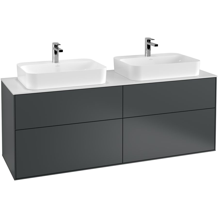 Wastafelonderkast Finion 1600x603x501mm Mid.Blue Matt Lacquer F43100HG