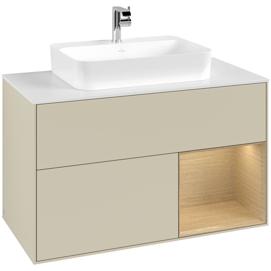 Wastafelonderkast Finion 1000x603x501mm S.Grey Matt Lacquer F371PCHJ
