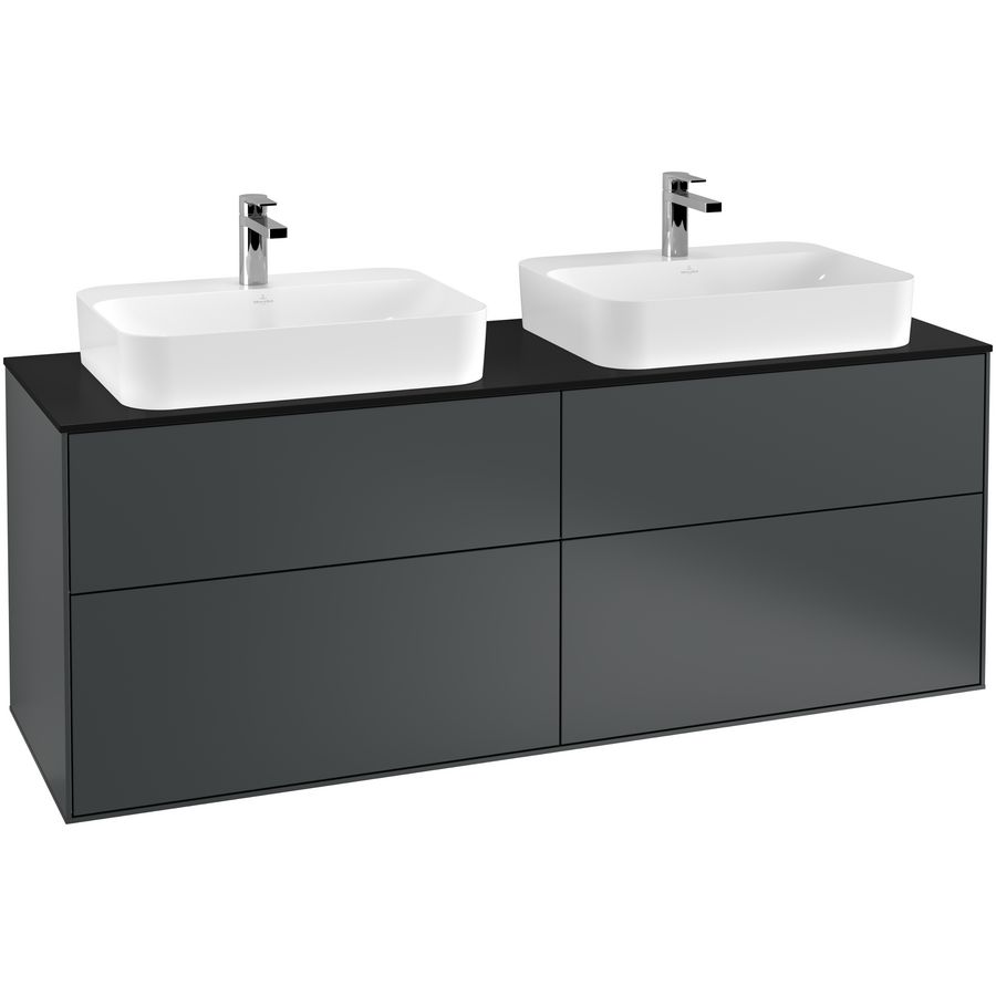 Wastafelonderkast Finion 1600x603x501mm Mid.Blue Matt Lacquer F43200HG