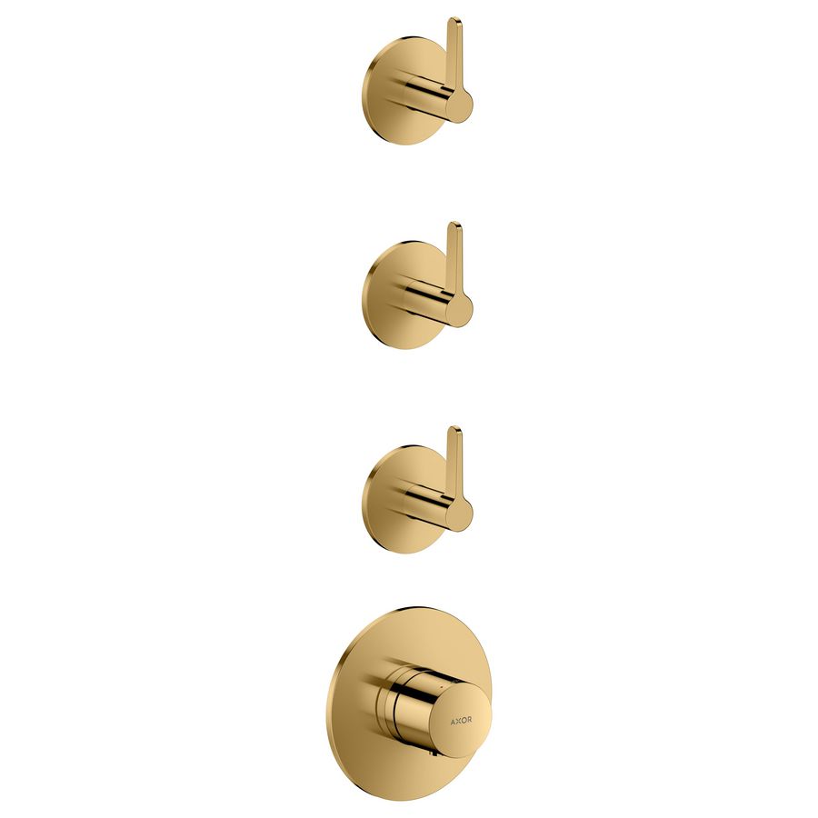Thermostaat module 3 functies + rechte greep AXOR One Polished Gold-Optic