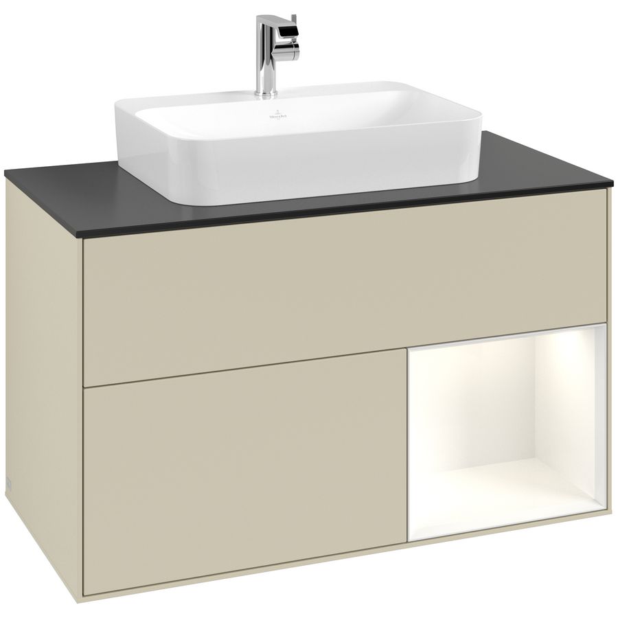 Wastafelonderkast Finion 1000x603x501mm S.Grey Matt Lacquer F372GFHJ