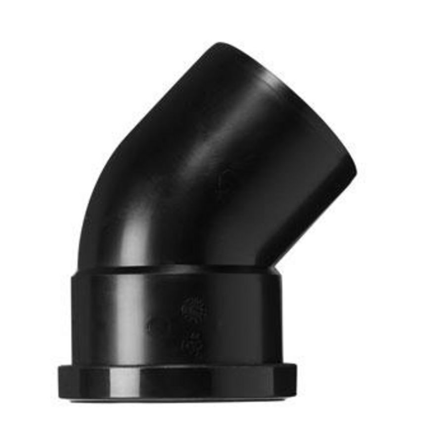 Bocht Rolux luchttoevoer 45° PP 80 zwart